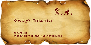 Kővágó Antónia névjegykártya